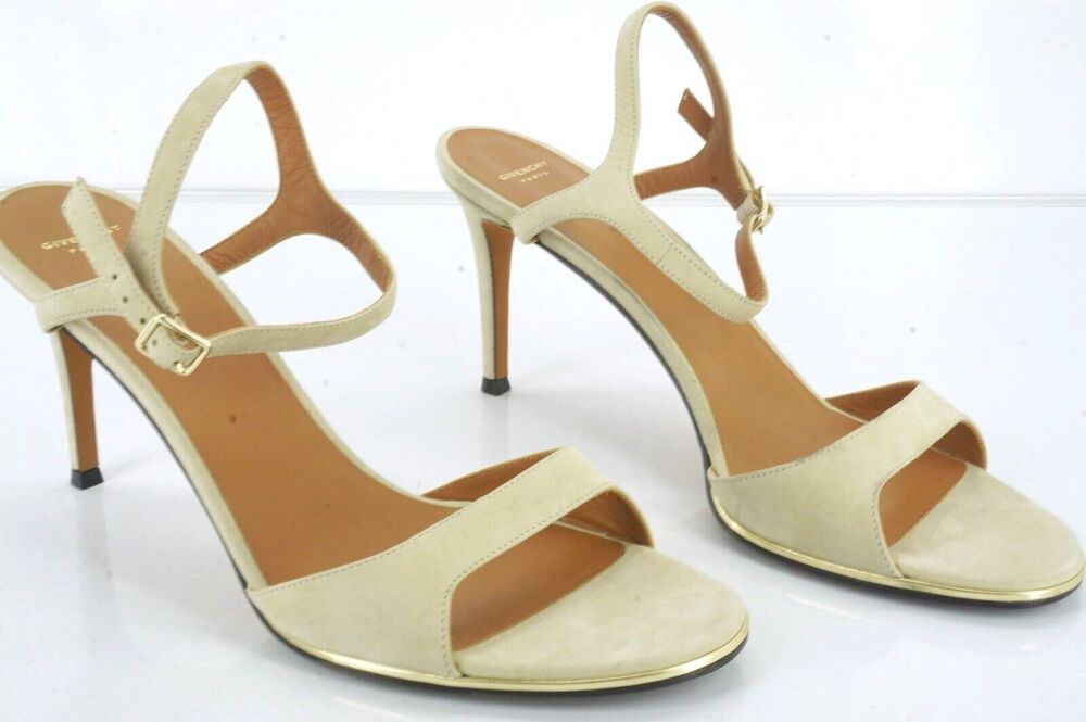 Givenchy Beige Suede Leather Ankle Strap High Heel Sandal